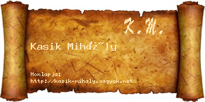 Kasik Mihály névjegykártya