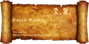 Kasik Mihály névjegykártya